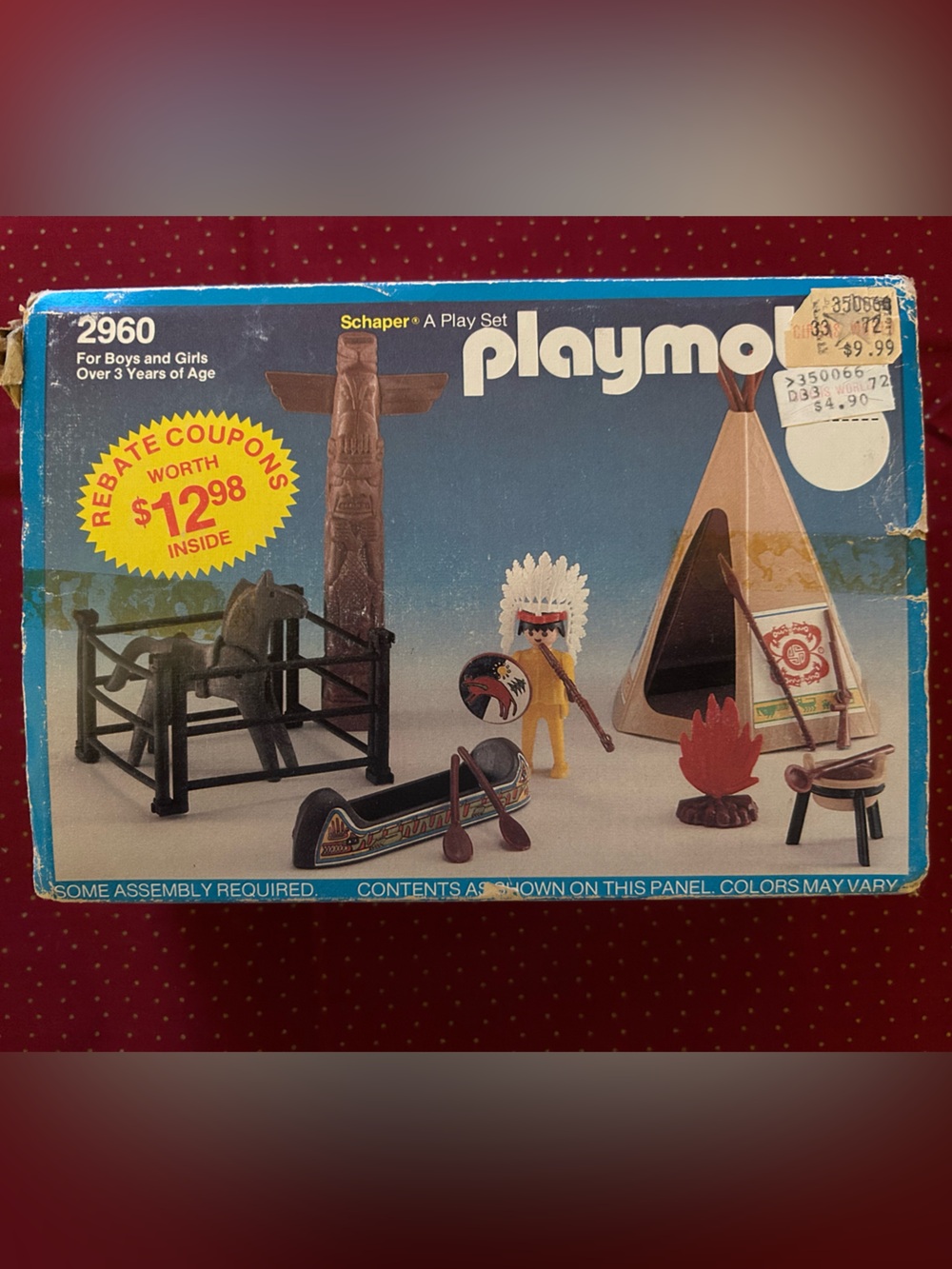 Vintage Playmobil 2960 Native American Toy Set-Some Items Missing